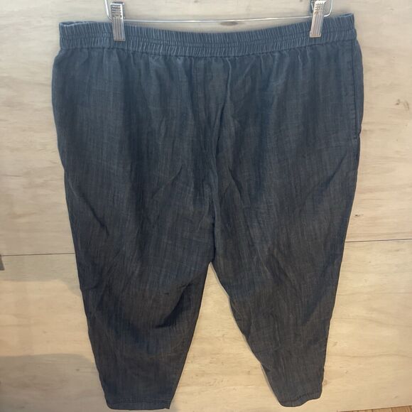 EILEEN FISHER Pants size XL Tencel Trouser Slacks Capris Cropped Tapered Grey - Picture 4 of 7